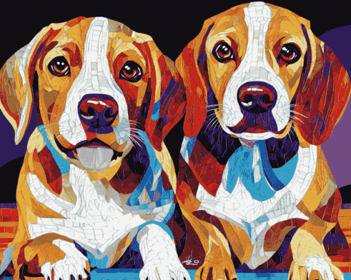 Mosaic Dogs Puppy Diamond Painting