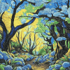 Mosaic Trees Forest Landscapes Diamond Painting