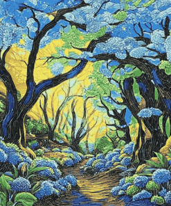 Mosaic Trees Forest Landscapes Diamond Painting