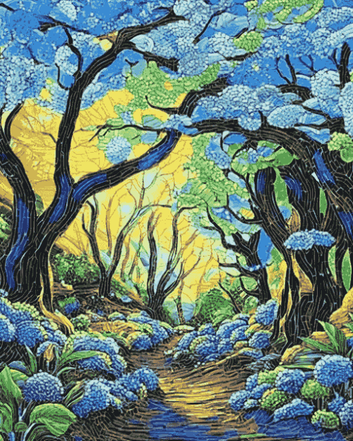 Mosaic Trees Forest Landscapes Diamond Painting