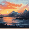 Mountain Sunset Scenery Diamond Painting