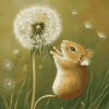 Mouse and Dandelion Diamond Painting