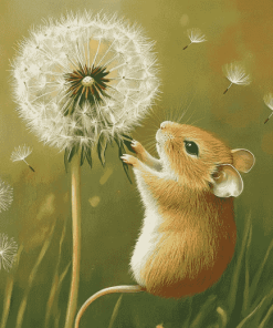 Mouse and Dandelion Diamond Painting