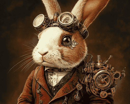 Mr Steampunk Fantasy Rabbit Diamond Painting