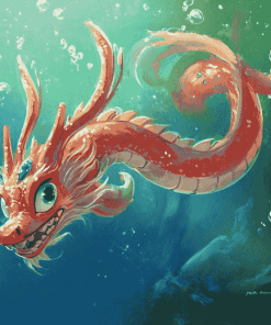 Mushu Fantasy Underwater Adventure Diamond Painting