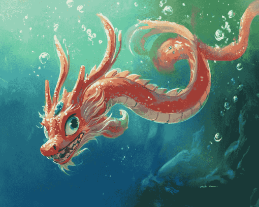 Mushu Fantasy Underwater Adventure Diamond Painting