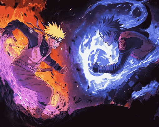 Naruto and Sasuke Animation Diamond Painting