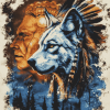 Native American Wolf and Chief Diamond Painting