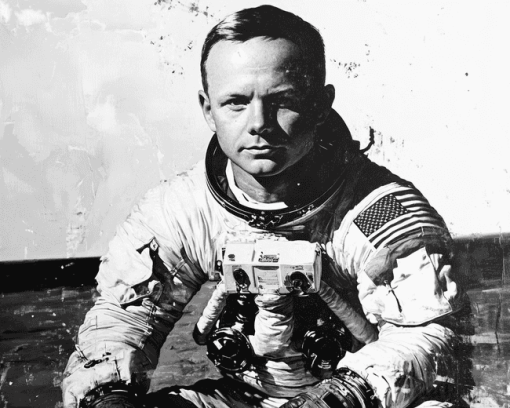 Neil Armstrong Monochrome Diamond Painting