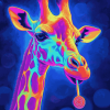 Neon Giraffe Fantasy Diamond Painting