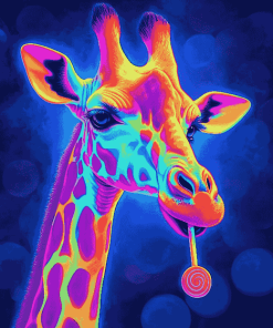 Neon Giraffe Fantasy Diamond Painting