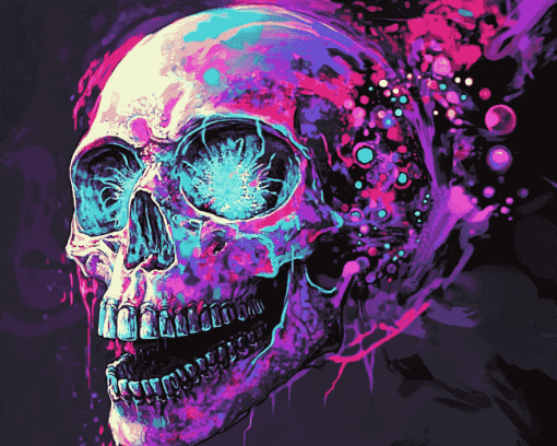 Neon Skeleton Glow Diamond Painting