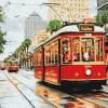 New Orleans Red Tram Diamond Painting