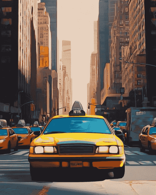 New York Taxi Car Diamond Painting