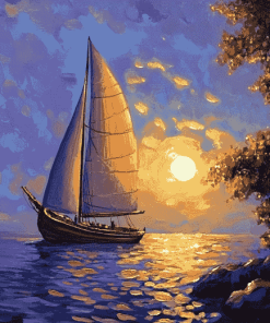 Night Sail Seascapes Diamond Painting