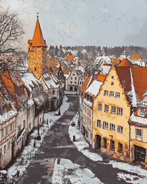 Nordlingen Germany Cityscape Diamond Painting