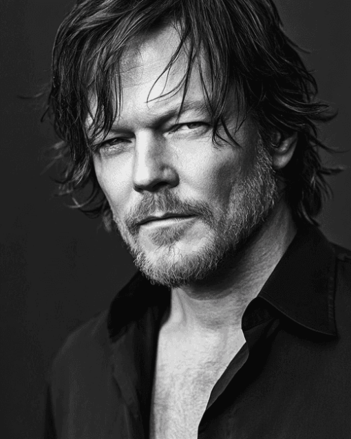 Norman Reedus Black and White Diamond Painting