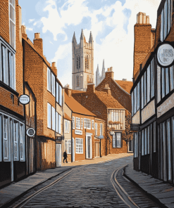 Norwich City Streets Skyline Diamond Painting