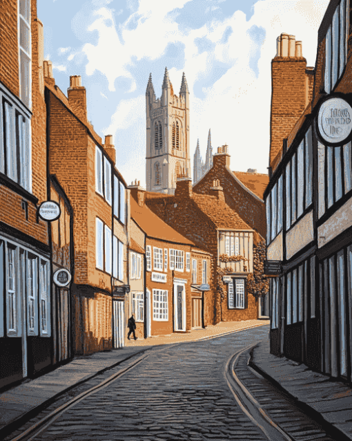 Norwich City Streets Skyline Diamond Painting