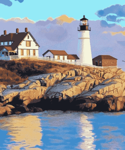 Nubble Lighthouse Scenic View Diamond Painting