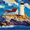 Nubble Lighthouse York Maine Diamond Painting