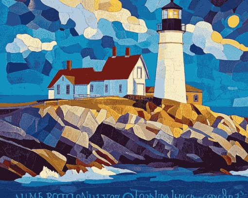 Nubble Lighthouse York Maine Diamond Painting