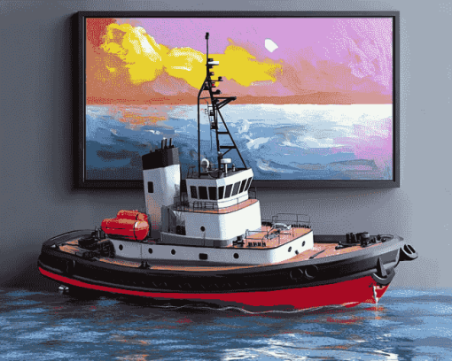 Oceanic Tug Boat Diamond Painting