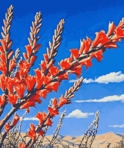 Ocotillo Blossoming Plant Diamond Painting