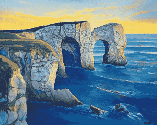 Old Harry Rocks Coastal View Diamond Painting