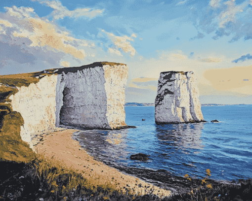 Old Harry Rocks Scenic Diamond Painting