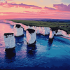 Old Harry Rocks Sunset in Dorset Diamond Painting