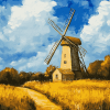 Old Windmill Landscape Diamond Painting