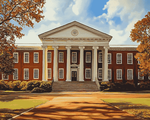 Ole Miss University Building Diamond Painting