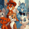 Oliver and Company Characters Diamond Painting