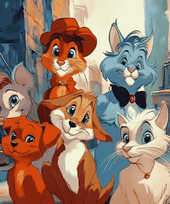 Oliver and Company Characters Diamond Painting