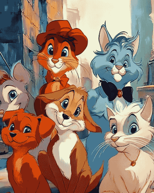 Oliver and Company Characters Diamond Painting