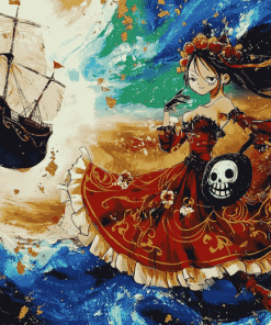 One Piece Merry Anime Diamond Painting