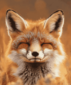 Orange Fox Cubs Diamond Painting