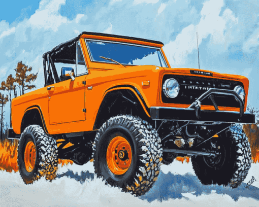 Orange International Scout Engines Diamond Painting