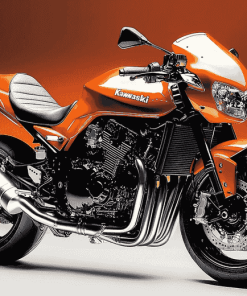 Orange Kawasaki Bike Diamond Painting