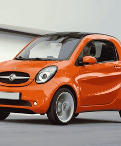 Orange Smart Car Diamond Painting