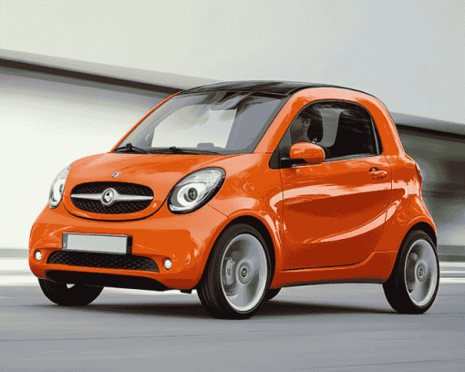 Orange Smart Car Diamond Painting