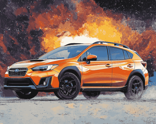 Orange Subaru Crosstrek Adventure Diamond Painting