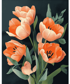 Orange Tulips Diamond Painting