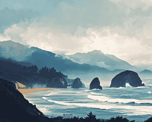 Oregon Beaches Diamond Painting