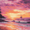 Oregon Coast Sunset Diamond Painting