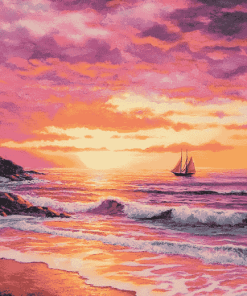 Oregon Coast Sunset Diamond Painting