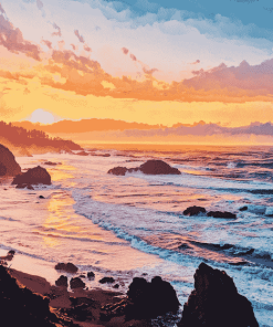 Oregon Coast Sunset Diamond Painting