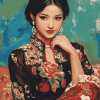 Oriental Lady Women Diamond Painting