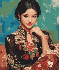 Oriental Lady Women Diamond Painting